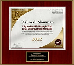 Deborah Newman | Highest Possible Rating in Both Legal Ability & Ethical Standards | 2022 | AV | AV Preeminent